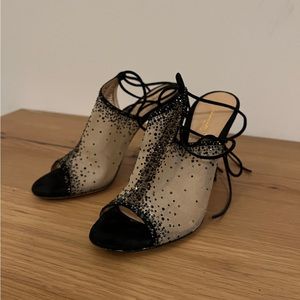 Gianvito Rossi Rhinestone Open Toe Heel